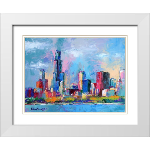 Chicago 5 White Modern Wood Framed Art Print with Double Matting by Wallich, Richard