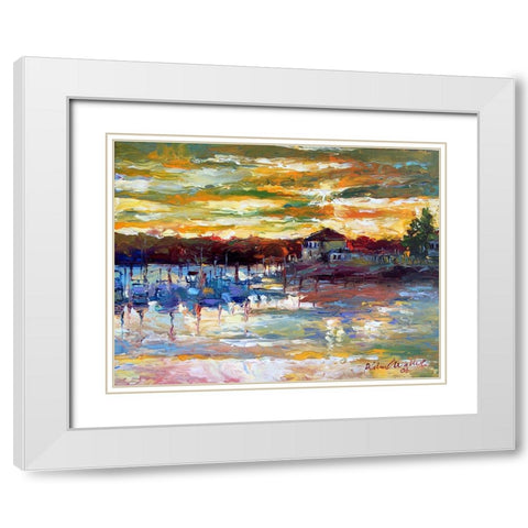Saco10 White Modern Wood Framed Art Print with Double Matting by Wallich, Richard