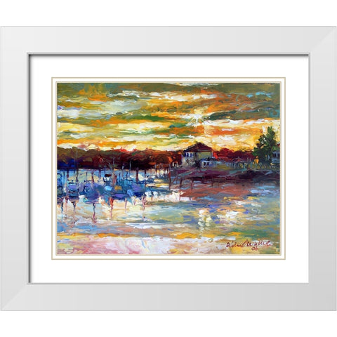 Saco10 White Modern Wood Framed Art Print with Double Matting by Wallich, Richard
