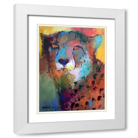 Cheetah White Modern Wood Framed Art Print with Double Matting by Wallich, Richard