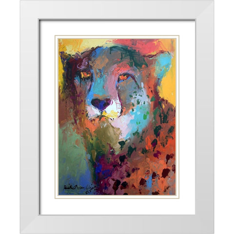 Cheetah White Modern Wood Framed Art Print with Double Matting by Wallich, Richard
