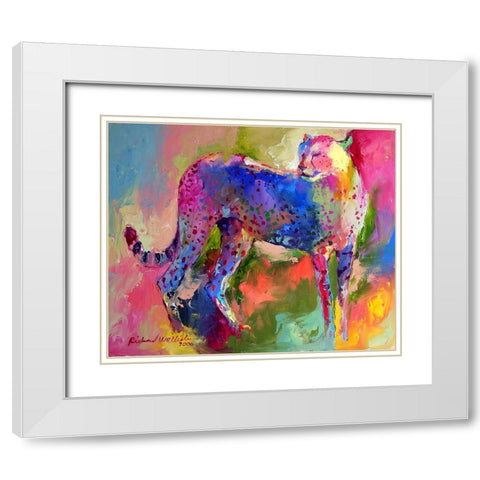 Cheetah 2 White Modern Wood Framed Art Print with Double Matting by Wallich, Richard