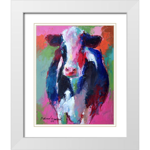 Cow White Modern Wood Framed Art Print with Double Matting by Wallich, Richard