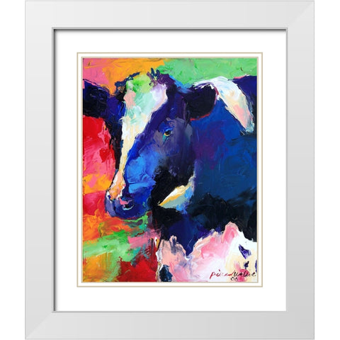 Cow 1 White Modern Wood Framed Art Print with Double Matting by Wallich, Richard