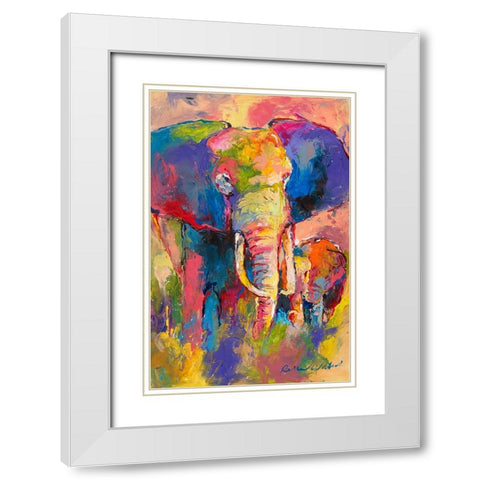 Elephant 1 White Modern Wood Framed Art Print with Double Matting by Wallich, Richard