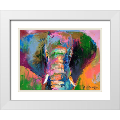 Elephant 2 White Modern Wood Framed Art Print with Double Matting by Wallich, Richard
