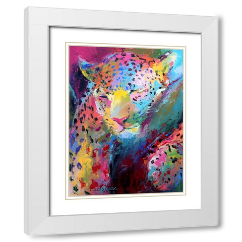 Leopard 3 White Modern Wood Framed Art Print with Double Matting by Wallich, Richard
