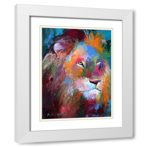 Lion 4 White Modern Wood Framed Art Print with Double Matting by Wallich, Richard