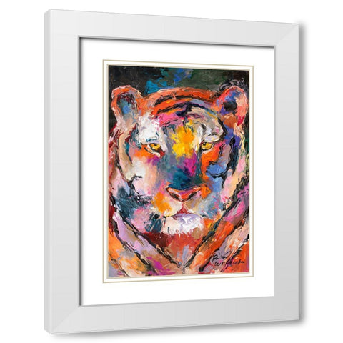 Tiger 1 White Modern Wood Framed Art Print with Double Matting by Wallich, Richard