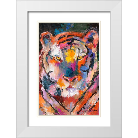 Tiger 1 White Modern Wood Framed Art Print with Double Matting by Wallich, Richard