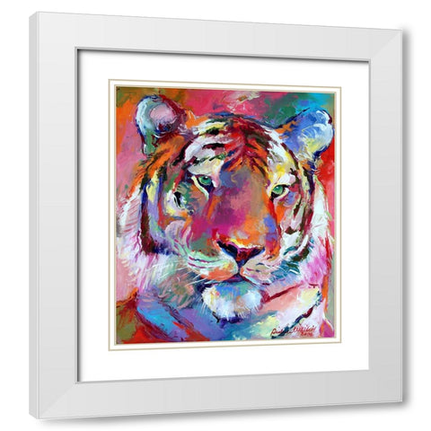 Tiger 4 White Modern Wood Framed Art Print with Double Matting by Wallich, Richard