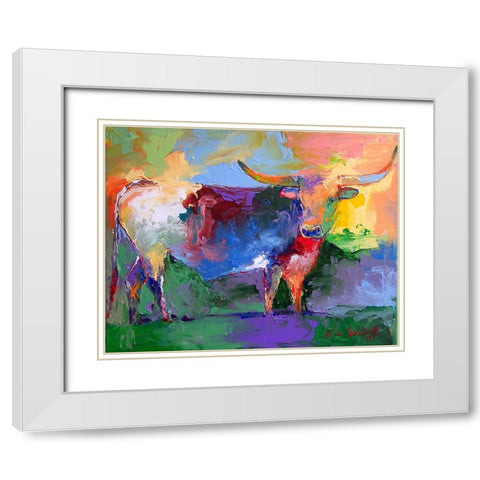 Bull White Modern Wood Framed Art Print with Double Matting by Wallich, Richard