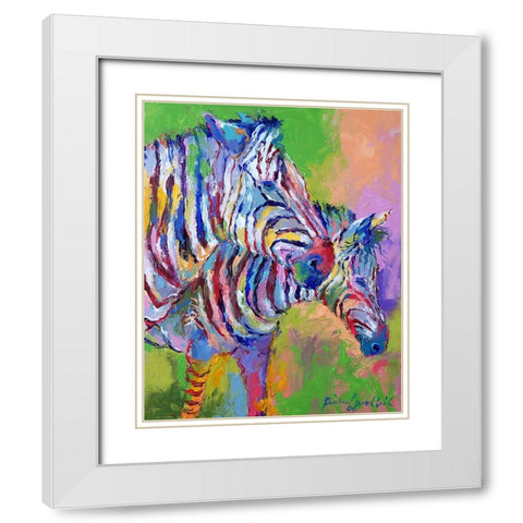 Zebra White Modern Wood Framed Art Print with Double Matting by Wallich, Richard