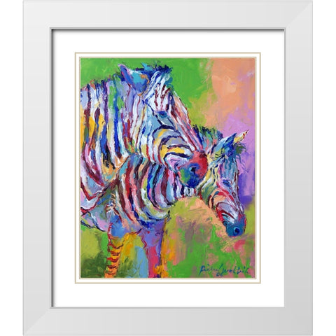 Zebra White Modern Wood Framed Art Print with Double Matting by Wallich, Richard