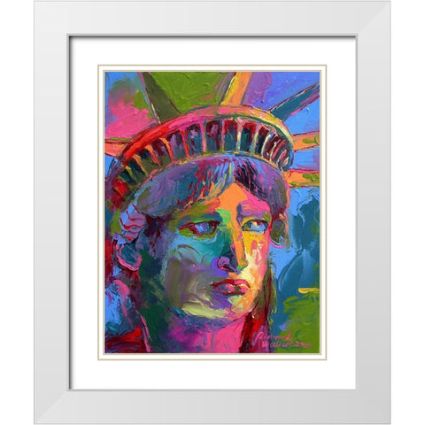 Lady Liberty 2 White Modern Wood Framed Art Print with Double Matting by Wallich, Richard