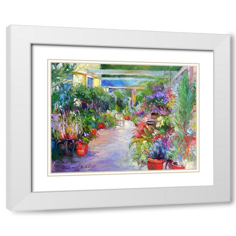 Flower White Modern Wood Framed Art Print with Double Matting by Wallich, Richard