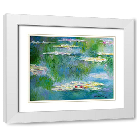 Lilies White Modern Wood Framed Art Print with Double Matting by Wallich, Richard