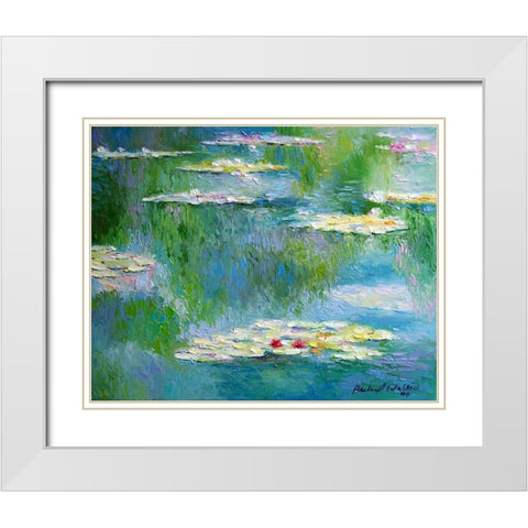 Lilies White Modern Wood Framed Art Print with Double Matting by Wallich, Richard