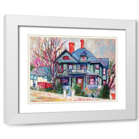 Green House White Modern Wood Framed Art Print with Double Matting by Wallich, Richard