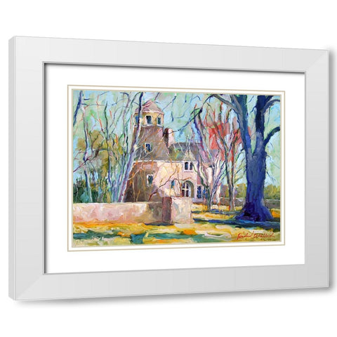 Tan House White Modern Wood Framed Art Print with Double Matting by Wallich, Richard