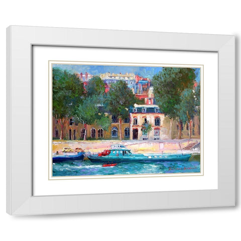 Paris 3 White Modern Wood Framed Art Print with Double Matting by Wallich, Richard