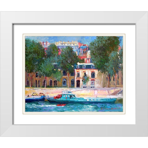 Paris 3 White Modern Wood Framed Art Print with Double Matting by Wallich, Richard