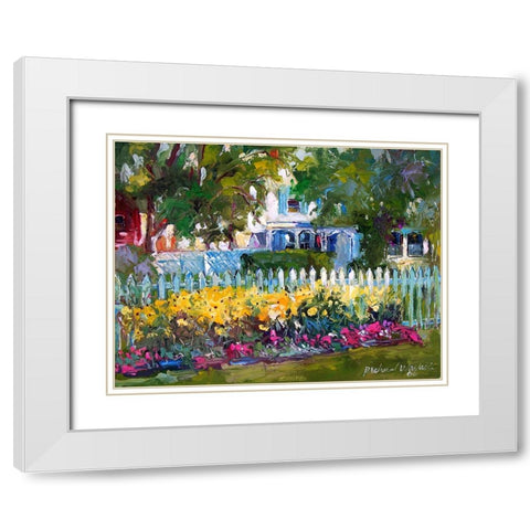 Flower Garden White Modern Wood Framed Art Print with Double Matting by Wallich, Richard