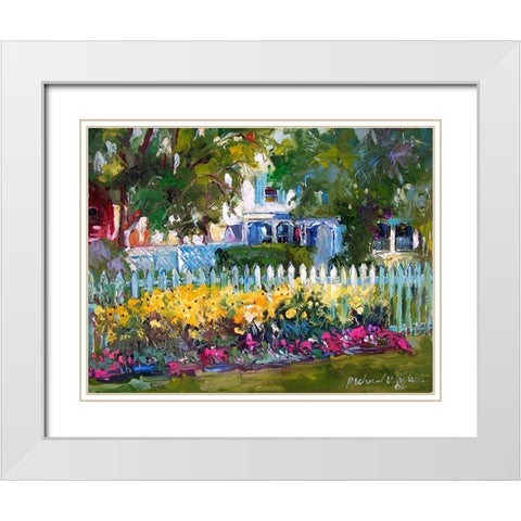 Flower Garden White Modern Wood Framed Art Print with Double Matting by Wallich, Richard