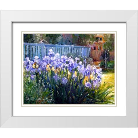 Iris White Modern Wood Framed Art Print with Double Matting by Wallich, Richard