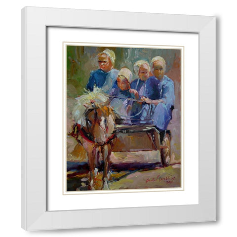 Amish White Modern Wood Framed Art Print with Double Matting by Wallich, Richard