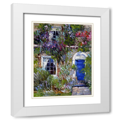 Blue White Modern Wood Framed Art Print with Double Matting by Wallich, Richard