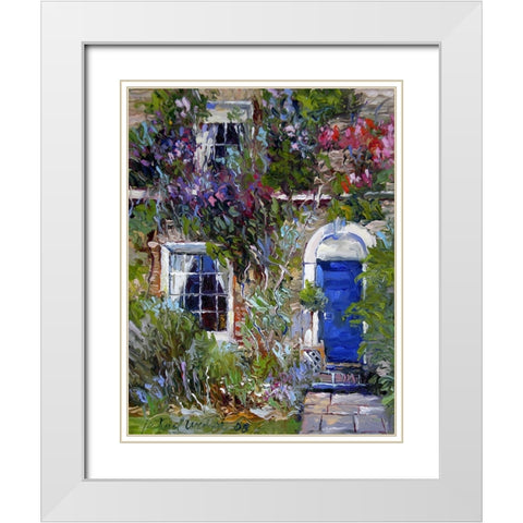 Blue White Modern Wood Framed Art Print with Double Matting by Wallich, Richard