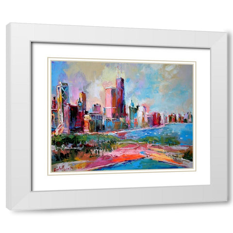 Cityscape White Modern Wood Framed Art Print with Double Matting by Wallich, Richard