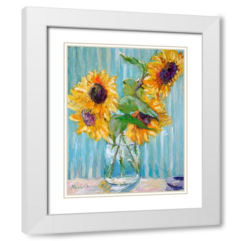 Sunflower White Modern Wood Framed Art Print with Double Matting by Wallich, Richard
