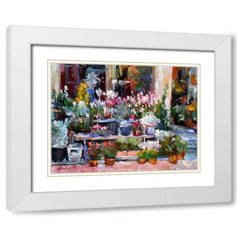 Flower Stand White Modern Wood Framed Art Print with Double Matting by Wallich, Richard