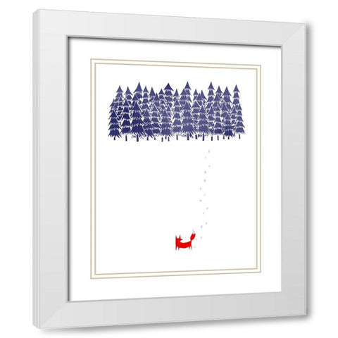 Alone In The Forest White Modern Wood Framed Art Print with Double Matting by Farkas, Robert