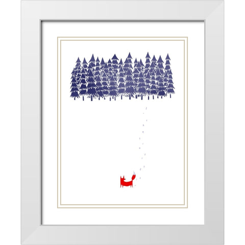 Alone In The Forest White Modern Wood Framed Art Print with Double Matting by Farkas, Robert