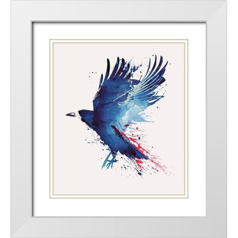 Bloody Crow White Modern Wood Framed Art Print with Double Matting by Farkas, Robert