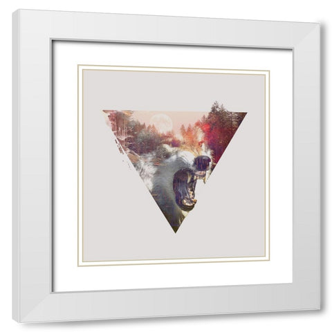 Daylight Moon White Modern Wood Framed Art Print with Double Matting by Farkas, Robert