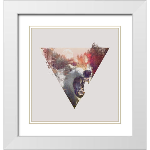 Daylight Moon White Modern Wood Framed Art Print with Double Matting by Farkas, Robert