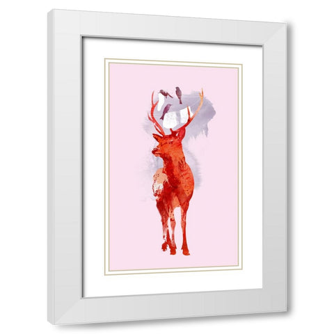 Useless Deer White Modern Wood Framed Art Print with Double Matting by Farkas, Robert
