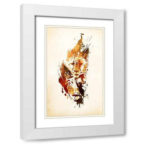 El Guepardo White Modern Wood Framed Art Print with Double Matting by Farkas, Robert