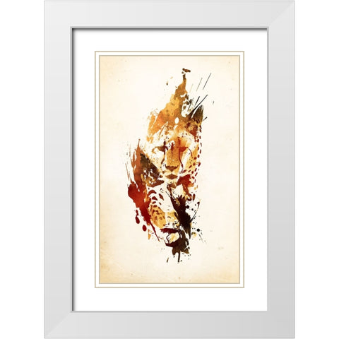 El Guepardo White Modern Wood Framed Art Print with Double Matting by Farkas, Robert