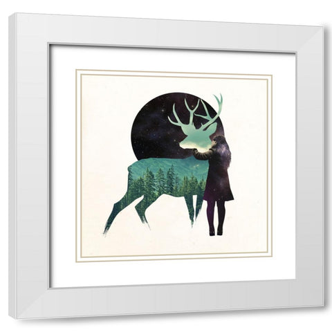 Let The Universe Love You White Modern Wood Framed Art Print with Double Matting by Farkas, Robert