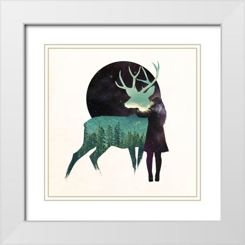 Let The Universe Love You White Modern Wood Framed Art Print with Double Matting by Farkas, Robert