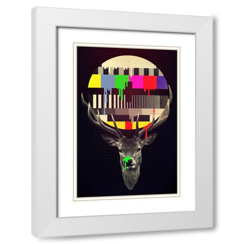 No Signal White Modern Wood Framed Art Print with Double Matting by Farkas, Robert