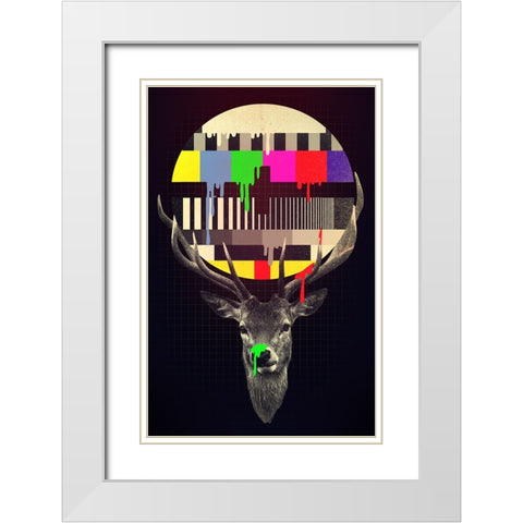 No Signal White Modern Wood Framed Art Print with Double Matting by Farkas, Robert