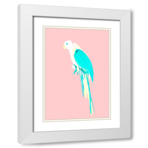 Summer Parrot White Modern Wood Framed Art Print with Double Matting by Farkas, Robert