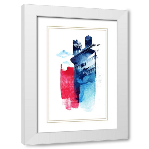 This Is My Town White Modern Wood Framed Art Print with Double Matting by Farkas, Robert