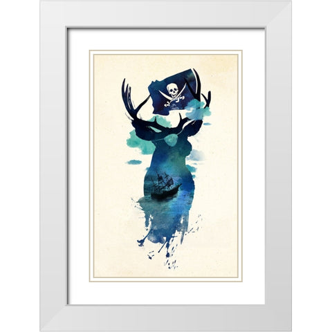 Captain Hook White Modern Wood Framed Art Print with Double Matting by Farkas, Robert